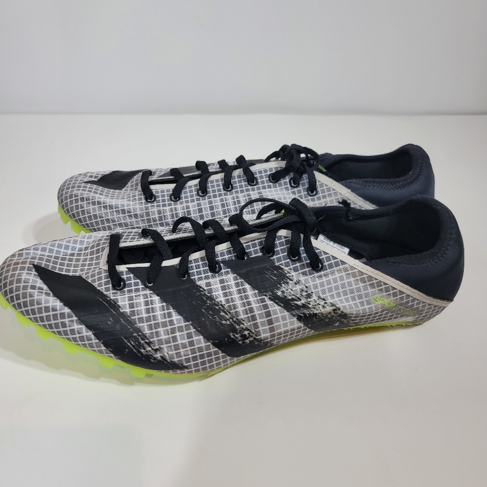 Size-12 Adidas Sprintstar Track & Field Spike Cleats Black/White FY0324 Men's